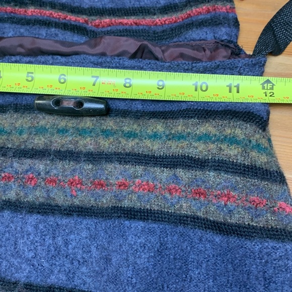 Bohemian Boiled Wool Crossbody Bag, Secure Closure, Lined, Roomy - Picture 10 of 11